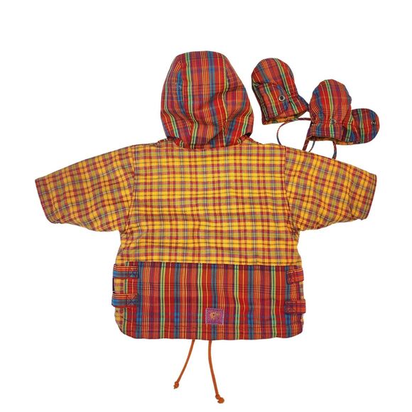 Pampolina Baby Girl Kids Multi Print Hooded Jacket With Mittens, EU Size 62 - Picture 3 of 14